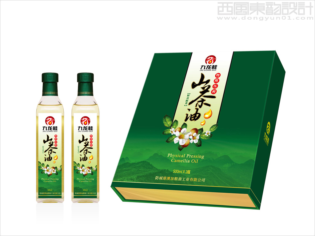 澳加糧油工業有限公司山茶油禮盒設計、山茶油瓶簽設計