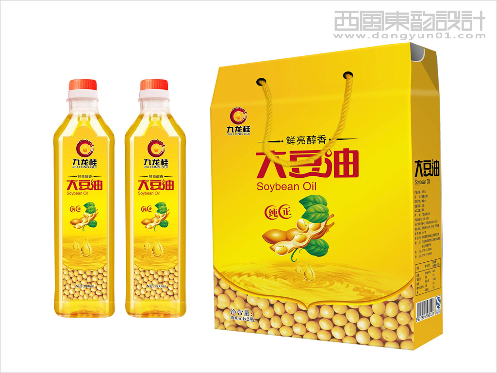 澳加糧油工業有限公司大豆油禮盒包裝設計、大豆油瓶簽設計