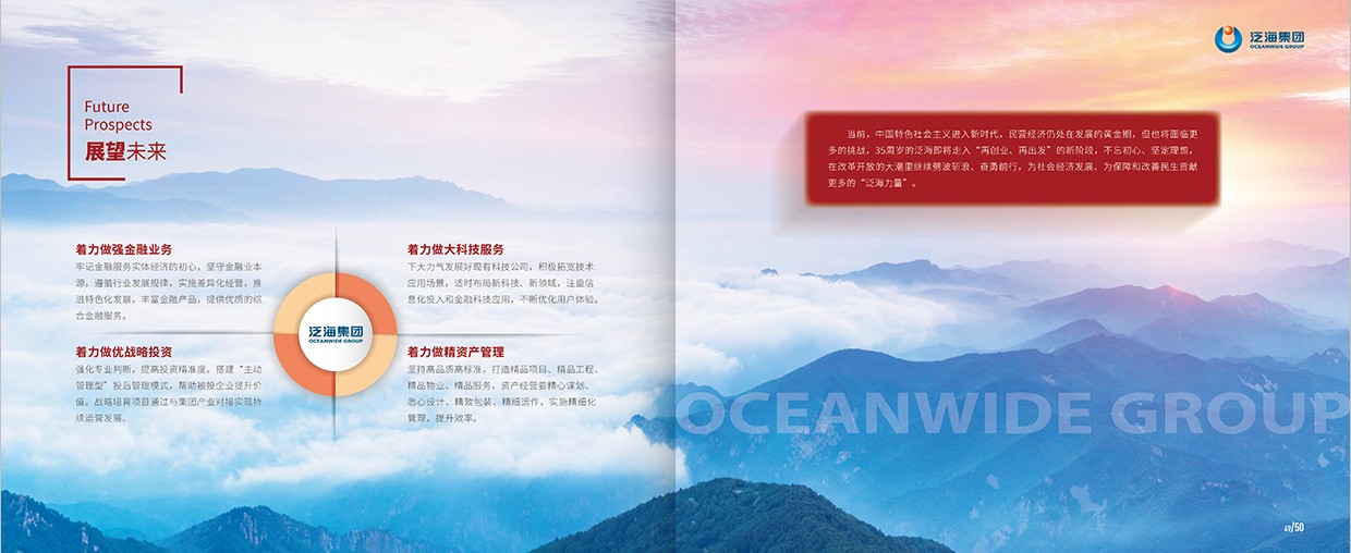 中國泛?？毓杉瘓F35周年畫冊設計之展望未來內頁設計